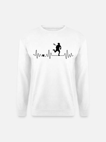 Lacrosse Herzschlag Für Lacrosse Spieler - Unisex Pullover - Weiß
