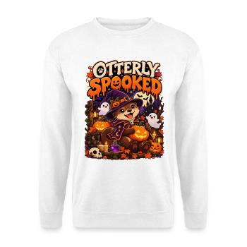 Otterly Spooky Halloween Otter - Unisex Pullover - Weiß - Vorne - Alina (178cm) & Michal (187cm)
