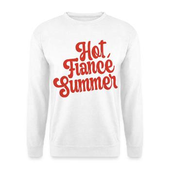 Heißer Sommer-Verlobter Hochzeits-Junggesellinnenabschied - Unisex Pullover - Weiß - Vorne - Alina (178cm) & Michal (187cm)