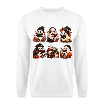 Cute Ghost - Unisex Pullover - Weiß - Vorne - Alina (178cm) & Michal (187cm)