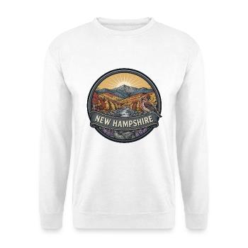 New Hampshire White Mountains Reiseabzeichen - Unisex Pullover - Weiß - Vorne - Alina (178cm) & Michal (187cm)