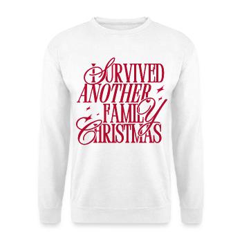 Überlebt Noch Ein Familien-Weihnachten - Unisex Pullover - Weiß - Vorne - Alina (178cm) & Michal (187cm)