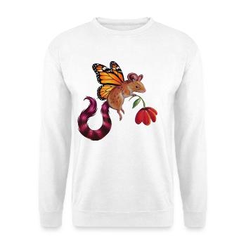 Fantastische Fledermaus - Unisex Pullover - Weiß - Vorne - Alina (178cm) & Michal (187cm)