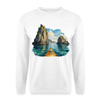 Durch die Sea-Stack Passage - Unisex Pullover - Weiß - Vorne - Alina (178cm) & Michal (187cm)
