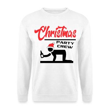 Weihnachten Christmas Party Crew Bier Saufen - Unisex Pullover - Weiß - Vorne - Alina (178cm) & Michal (187cm)