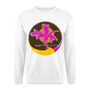 Sommer-Strand und Gute Laune - Unisex Pullover - Weiß - Vorne - Alina (178cm) & Michal (187cm)