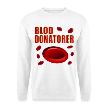 Blutspender Englisch - Unisex Pullover - Weiß - Vorne - Alina (178cm) & Michal (187cm)