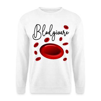 Blutspender Schweden - Unisex Pullover - Weiß - Vorne - Alina (178cm) & Michal (187cm)