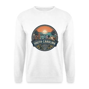 South Carolina Charleston Vintage-Reisegeschenk - Unisex Pullover - Weiß - Vorne - Alina (178cm) & Michal (187cm)