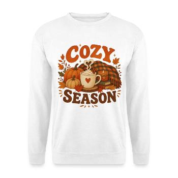 Herbst-Kokon-Saison - Unisex Pullover - Weiß - Vorne - Alina (178cm) & Michal (187cm)