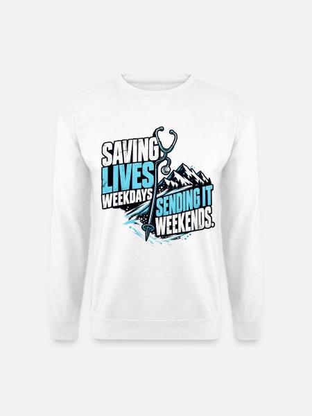Ski Krankenschwester - Unisex Pullover - Weiß