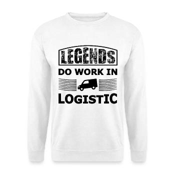 Logistik und Transport Legenden - Unisex Pullover - Weiß - Vorne - Alina (178cm) & Michal (187cm)