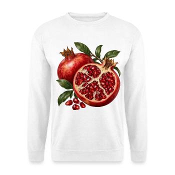 Granatapfel geöffnet zu Ruby Chambers - Unisex Pullover - Weiß - Vorne - Alina (178cm) & Michal (187cm)