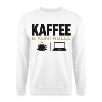 Kaffee & Kontrolle - Unisex Pullover - Weiß - Vorne - Alina (178cm) & Michal (187cm)