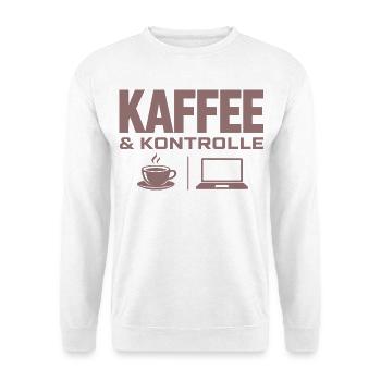 Kaffee & Kontrolle Tech-Motiv - Unisex Pullover - Weiß - Vorne - Alina (178cm) & Michal (187cm)