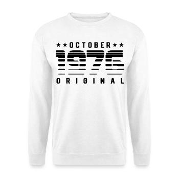 Limited Edition October 1976 Geburtstag Geschenk - Unisex Pullover - Weiß - Vorne - Alina (178cm) & Michal (187cm)