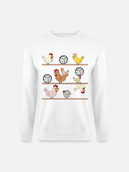 Hühnerstall Hühner Volleyball - Unisex Pullover - Weiß