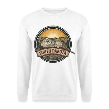 South Dakota Mount Rushmore Reisesouvenir - Unisex Pullover - Weiß - Vorne - Alina (178cm) & Michal (187cm)