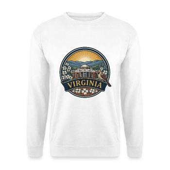 Virginia Monticello Blue Ridge Reisesouvenir - Unisex Pullover - Weiß - Vorne - Alina (178cm) & Michal (187cm)