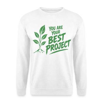 You Are Your Best Project Achtsamkeit Pflanzen - Unisex Pullover - Weiß - Vorne - Alina (178cm) & Michal (187cm)