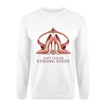 Selbstvertrauen in pinken Absätzen - Unisex Pullover - Weiß - Vorne - Alina (178cm) & Michal (187cm)