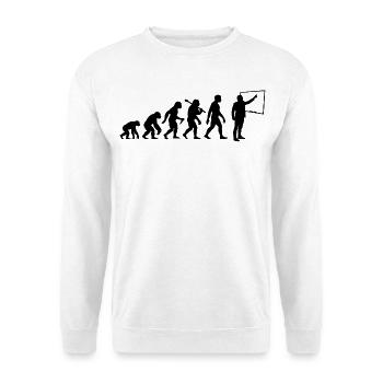 Lehrer Evolution Für Lehrer und Professoren - Unisex Pullover - Weiß - Vorne - Alina (178cm) & Michal (187cm)