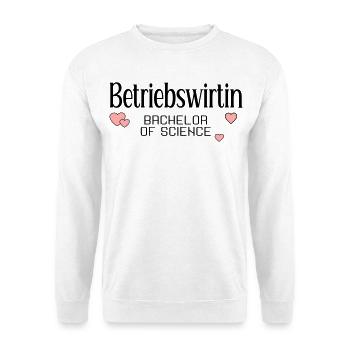 Studium Bachelor Betriebswirtin - Unisex Pullover - Weiß - Vorne - Alina (178cm) & Michal (187cm)