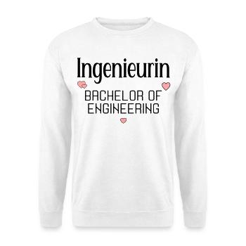 Studium Ingenieurwissenschaften Ingenieurin - Unisex Pullover - Weiß - Vorne - Alina (178cm) & Michal (187cm)