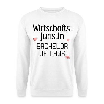 Studium Abschluss Wirtschaftsjuristin - Unisex Pullover - Weiß - Vorne - Alina (178cm) & Michal (187cm)