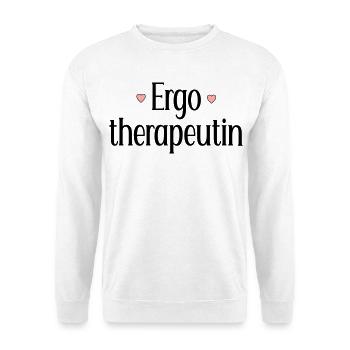 Ergotherapeutin - Unisex Pullover - Weiß - Vorne - Alina (178cm) & Michal (187cm)