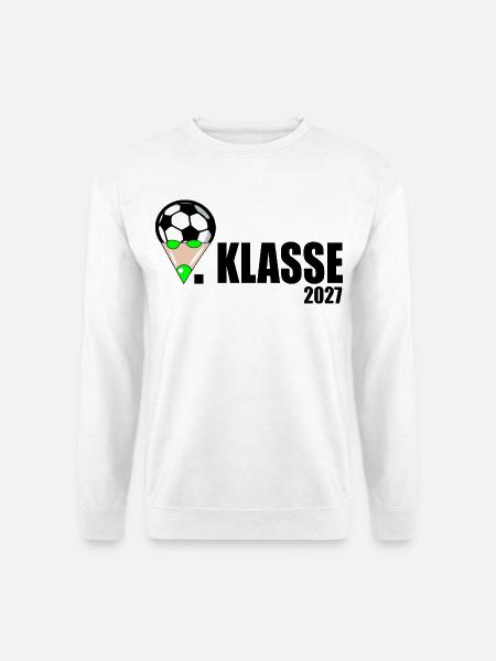 Schulkind 1. Klasse Fußball - Unisex Pullover - Weiß