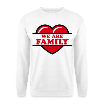We Are Family (Familie Herz Liebe Love / Red 2C) - Unisex Pullover - Weiß - Vorne - Alina (178cm) & Michal (187cm)