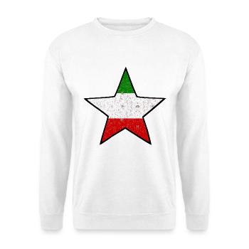 Flaggenstern Grün Weiß Rot Italien - Unisex Pullover - Weiß - Vorne - Alina (178cm) & Michal (187cm)