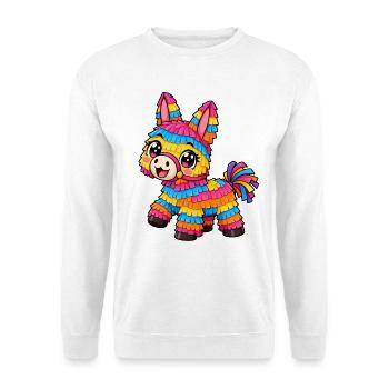 Piñata Kawaii Style – Süßes Party Motiv - Unisex Pullover - Weiß - Vorne - Alina (178cm) & Michal (187cm)