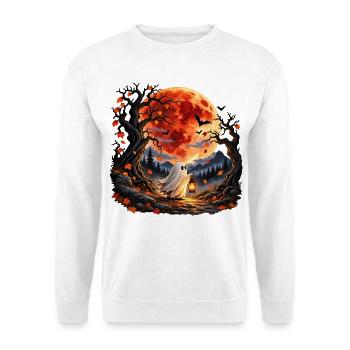 Kleiner Geist, große Nacht - Unisex Pullover - Weiß - Vorne - Alina (178cm) & Michal (187cm)