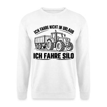 Landwirtschaft Ich fahre Silo Traktor Landleben - Unisex Pullover - Weiß - Vorne - Alina (178cm) & Michal (187cm)