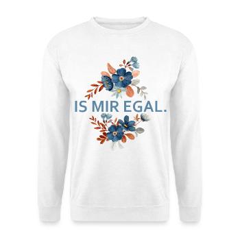 Blumenakzent Is Mir Egal - Unisex Pullover - Weiß - Vorne - Alina (178cm) & Michal (187cm)