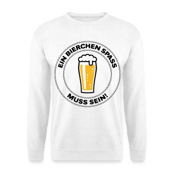 Ein Bierchen Spaß Muss Sein! (Bier Bierglas POS2C) - Unisex Pullover - Weiß - Vorne - Alina (178cm) & Michal (187cm)