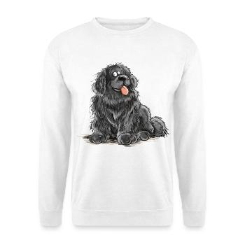 Neufundländer Hund Schwarz Newfie Hunderasse - Unisex Pullover - Weiß - Vorne - Alina (178cm) & Michal (187cm)