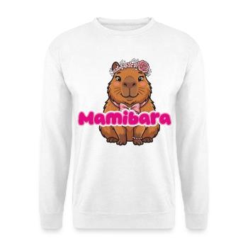 MamiBara Capybara - Unisex Pullover - Weiß - Vorne - Alina (178cm) & Michal (187cm)