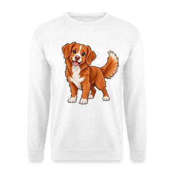 Nova Scotia Retriever Kawaii Style - Unisex Pullover - Weiß - Vorne - Alina (178cm) & Michal (187cm)