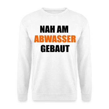 Kläranlage Abwasser Ironie - Unisex Pullover - Weiß - Vorne - Alina (178cm) & Michal (187cm)