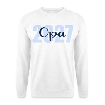 Baby  verkünden, Opa 2027 - Unisex Pullover - Weiß - Vorne - Alina (178cm) & Michal (187cm)