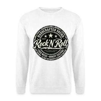 HANDGEFERTIGTER SOUND | Rock 'n' Roll - Unisex Pullover - Weiß - Vorne - Alina (178cm) & Michal (187cm)