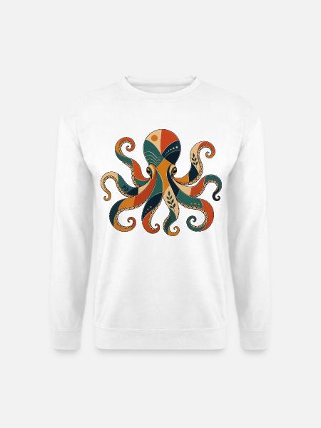 Oktopus Geometrisch - Unisex Pullover - Weiß