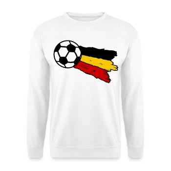 Fußballflagge Belgien - Unisex Pullover - Weiß - Vorne - Alina (178cm) & Michal (187cm)