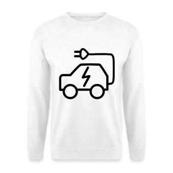 Elektrische Fahrzeuge - Unisex Pullover - Weiß - Vorne - Alina (178cm) & Michal (187cm)