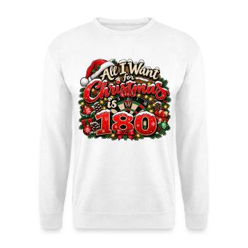 Weihnachten Dart 180 weihnachtliches Dart Motiv  - Unisex Pullover - Weiß - Vorne - Alina (178cm) & Michal (187cm)