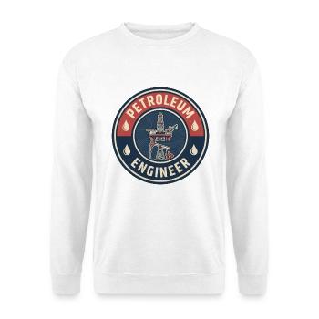 Vintage Petroleum Engineer Ölplattform Pumpjack-Abzeichen - Unisex Pullover - Weiß - Vorne - Alina (178cm) & Michal (187cm)