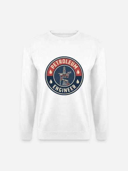 Vintage Petroleum Engineer Ölplattform Pumpjack-Abzeichen - Unisex Pullover - Weiß